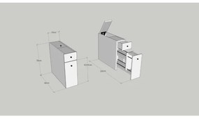 Fürdőszobai szekrény CALENCIA 55x60 cm antracit színben