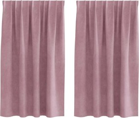 vidaXL Sötétítő függönyök 2 pcs Sötét rózsaszín 140 x 140 cm Bársony