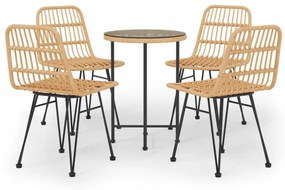 5 részes polyrattan kerti étkezőgarnitúra