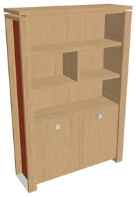 Verno+ S magas szekrĂ©ny 140 x 46 x 210 cm, polccal, vilĂĄgos tölgy / narancs