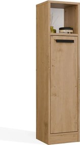 Aldabra MEXY 1D fürdőszoba szekrény 25.5x24x102 cm, tölgy-fekete