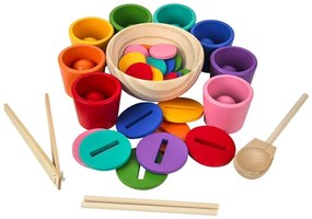 2Kids Toys - Szivárványos játékgolyók, játékérmék és pohárkák, 8 élénk színben