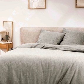 Szürke kétszemélyes-hosszabbított háromrészes pamut ágyneműhuzat 240x220 cm Meline – douceur d'intérieur