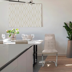 Étkezőszék, bézs/króm, SALOMA NEW