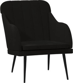 vidaXL fekete bársonyfotel 63 x 76 x 80 cm