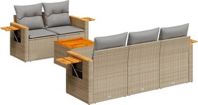 vidaXL 6 részes bézs polyrattan kerti ülőgarnitúra párnával