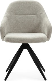 Világosszürke kárpitozott karfás étkezőfotel szett 2 db-os Tamara – Marckeric