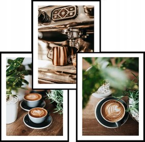 Poszter konyhai szett Kávé coffee 3x 30x40cm konyha kávézó