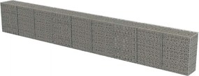 vidaXL horganyzott acél gabion fal fedéllel 900 x 50 x 100 cm