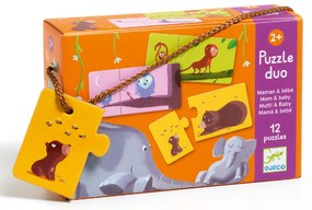 Párosító puzzle - Mama-baba, 24 db-os - Mom and baby
