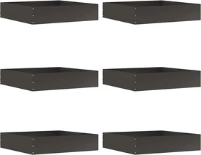 vidaXL Fűszegélyezés 6 pcs Fekete 60 x 60 x 13 cm Acél