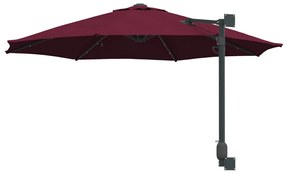 Falra Szerelhető Kerti Napernyő LED-del Burgundi Vörös 248 cm