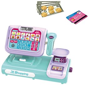 Játék pénztárgép, kék-lila