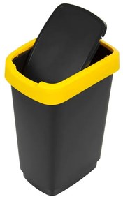 Fekete újrahasznosított műanyag szelektív szemetes készlet 3 db-os 25 l Twist – Rotho