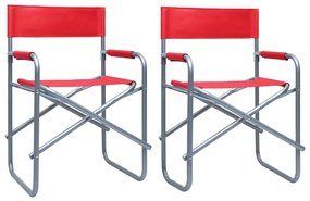 vidaXL 2 db piros acél rendezői szék