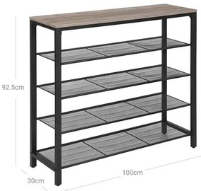 Cipőtároló DAVOR, szürke/fekete