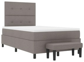 Box Spring Ágy Matraccal és Pad Taupe 120x190 cm Szövet
