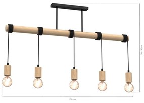 Felületre szerelhető csillár VIGA 5xE27/60W/230V fa