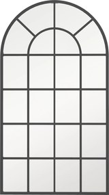 HOMCOM Fali Tükör 110 x 65cm Dekoratív Tükör Fém Kerettel, Függeszthető Tükör, Nappali Tükör Hálószobához - Fekete | Aosom