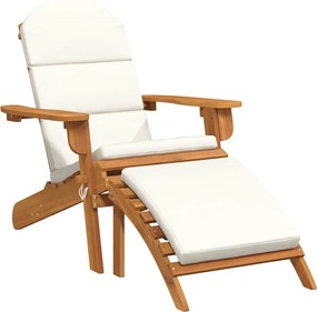 vidaXL tömör akácfa kerti adirondack szék lábtartóval