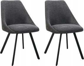 Étkező székek 2db forgatható, kárpitozott Antracit szín