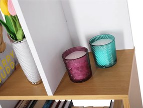 Könyvespolc, tűnyalábos fenyő/fehér, ERDEM NEW TYP 1