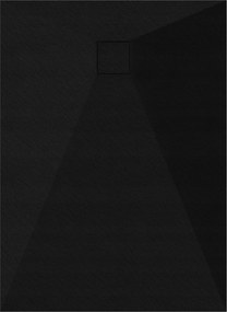 Zuhanytálca Téglalap Alakú 110x80 Kő Mintás 2,6 CM Fekete Szifon