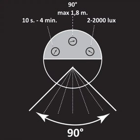 Kültéri lámpa NEW YORK szenzorral 1xE27/12W/230V IP44 44 cm antracit