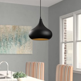 Sağlam 3774 fekete-arany fém függőlámpa, Ø30 cm