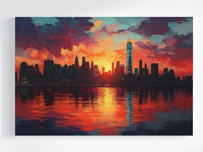 Vászonkép Canvas Város Panoráma New York Manhattan Nap 60x40