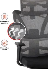 DELSIN forgószék ergonomikus fekete lábtartóval