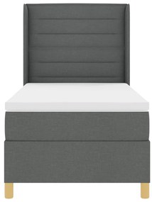 Boxspring Ágy Matrac Kék Fényekkel Sötétszürke 100x200 cm Szövet