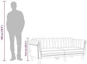 2 személyes barna művelúr kanapé