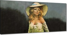Vászonkép 60x30 Brigitte Bardot Kalap