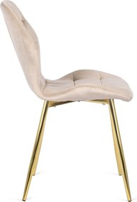 Krzesło LUCKY Kremowe Welurowe