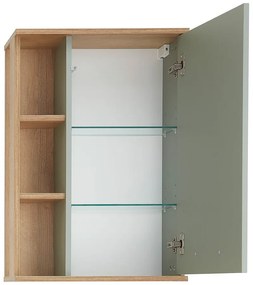 Zöld függő fürdőszoba szekrény tölgyfa dekorral 51x75 cm Set 963 - Pelipal