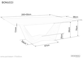 Bonucci bővíthető étkezőasztal fehér 200-250cm