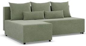 Nobu sarokkanapé, kordbársony, univerzális oldal, zöld