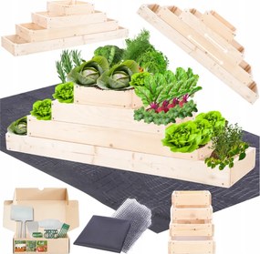 Lépcsőzetes virágtartó állítható fa zöldséges magasított 36x120x30