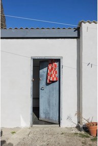 Narancssárga-bézs frottír bio pamut törölköző 50x90 cm Retro – Mette Ditmer Denmark