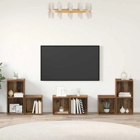 TV Szekrény Szett 6 pcs Öreg fa 37 x 35 x 72 cm Faanyag