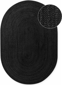 Fekete kétoldalas-kézi szövésű juta szőnyeg 160x230 cm Braided – Hanse Home