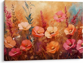 Kép - Virágos rét, festmény (70x50 cm)