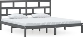 vidaXL szürke tömör fenyőfa ágykeret 200 x 200 cm