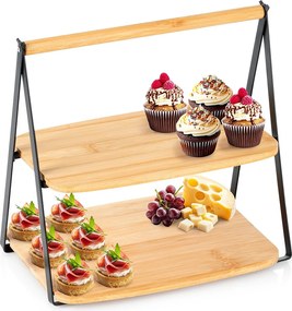 Patera Bambusz Emeletes Gyümölcs Tálca Snackek Desszertek Felvágottak Sajtok