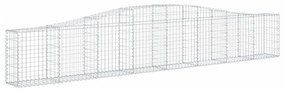 vidaXL 2 db íves horganyzott vas gabion kosár 400x30x60/80 cm