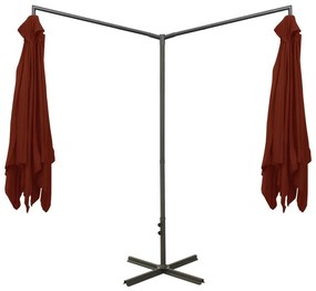 Terrakotta dupla napernyő acélrúddal 600 x 300 cm