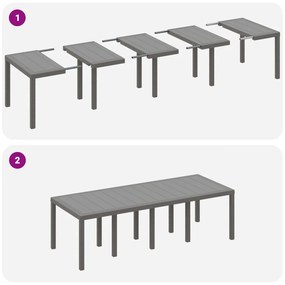 9 Részes Kert Étkező Szett párnákkal Fehér Poly Rattan