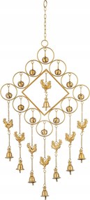 Csengő szélcsengő kerti fém lógó arany dekoráció