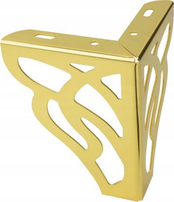 Fém bútorláb 13 cm arany fényes, glamour stílusú láb bútorokhoz, kanapéhoz